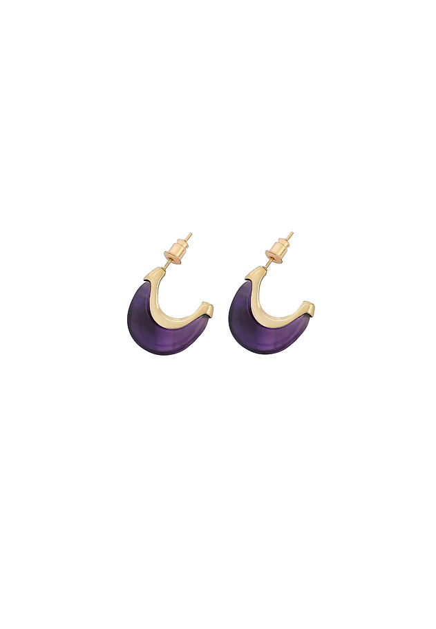 EARRINGS WITH NATURAL AMETHYST - GEMI EARRINGS WITH NATURAL AMETHYST - GEMI FIOLETOWY 2