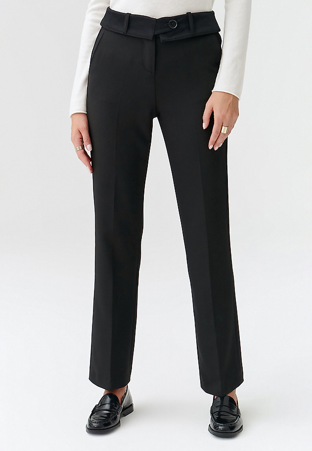 ELEGANT LADIES’ TROUSERS IN HERRINGBONE FABRIC LAURA ELEGANT LADIES’ TROUSERS IN HERRINGBONE FABRIC LAURA BLACK 4