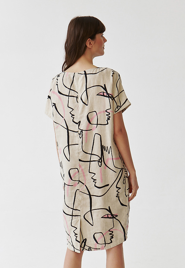 LADIES’ LINEN DRESS IN A BARREL SHAPE - OWERITA 2 LADIES’ LINEN DRESS IN A BARREL SHAPE - OWERITA 2 MULTIKOLOR 4