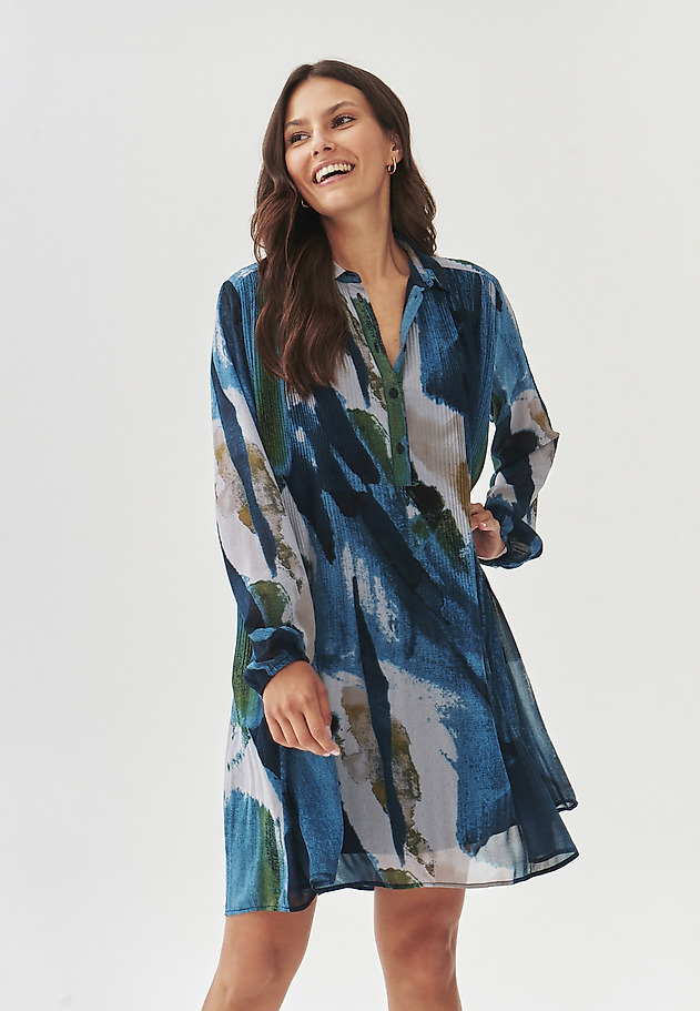 PATTERNED FABRIC SHIRT DRESS - ENNIS PATTERNED FABRIC SHIRT DRESS - ENNIS MULTIKOLOR 1