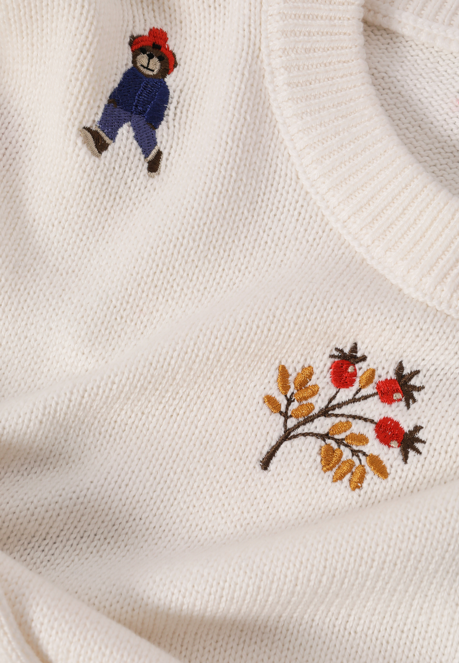 HAFTOWANY SWETER Z BAWEŁNĄ - CHER BEŻOWY 2