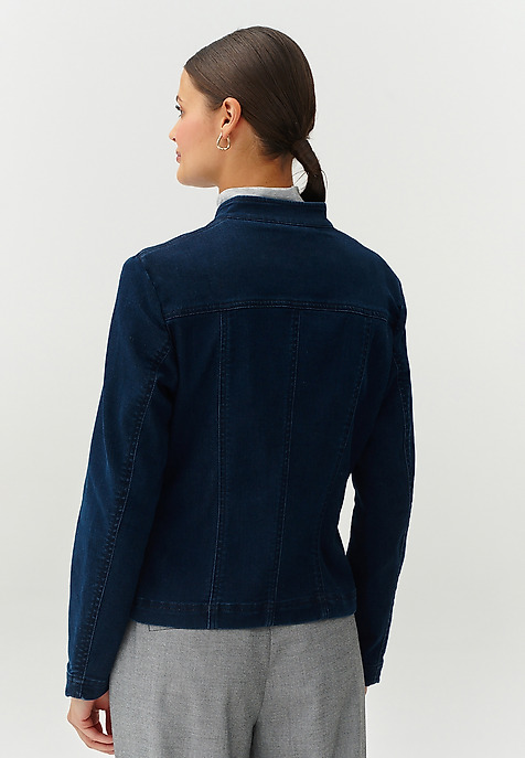 GEACĂ DE DAMĂ DIN DENIM CU GULER RIDICAT BAMI ALBASTRU 2