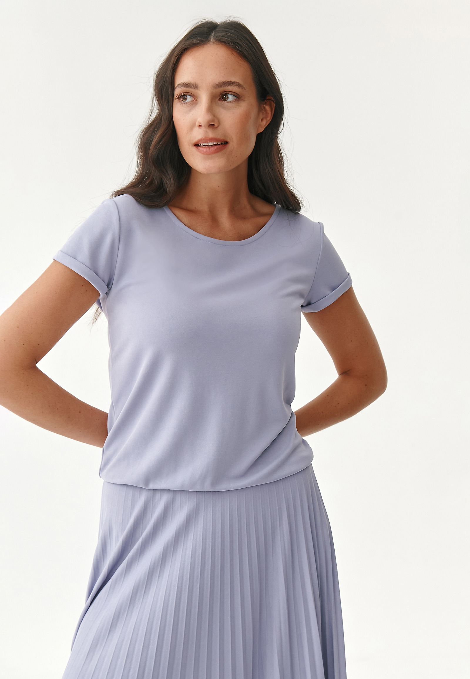 PLEATED LADIES' DRESS JAKOMANE PLEATED LADIES' DRESS JAKOMANE PURPLE 80683