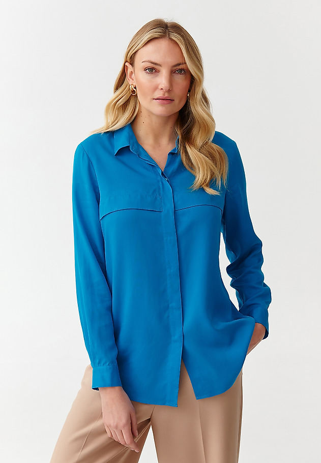 ELEGANT LADIES’ SHIRT - KOROTA ELEGANT LADIES’ SHIRT - KOROTA NIEBIESKI 1