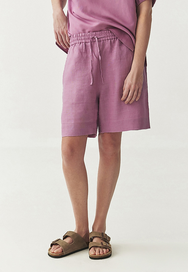 LINEN SHORTS WITH TIES - SEVILLA LINEN SHORTS WITH TIES - SEVILLA FIOLETOWY 2