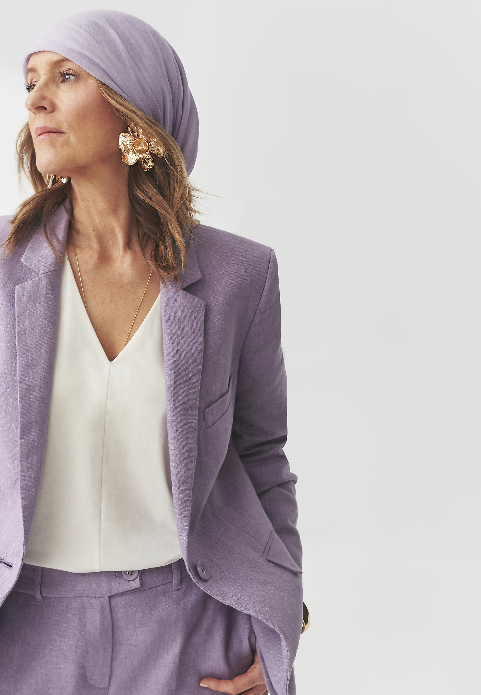 LOOSE-FITTING LINEN BLAZER - MEKO 1 LOOSE-FITTING LINEN BLAZER - MEKO 1 PURPLE 105394