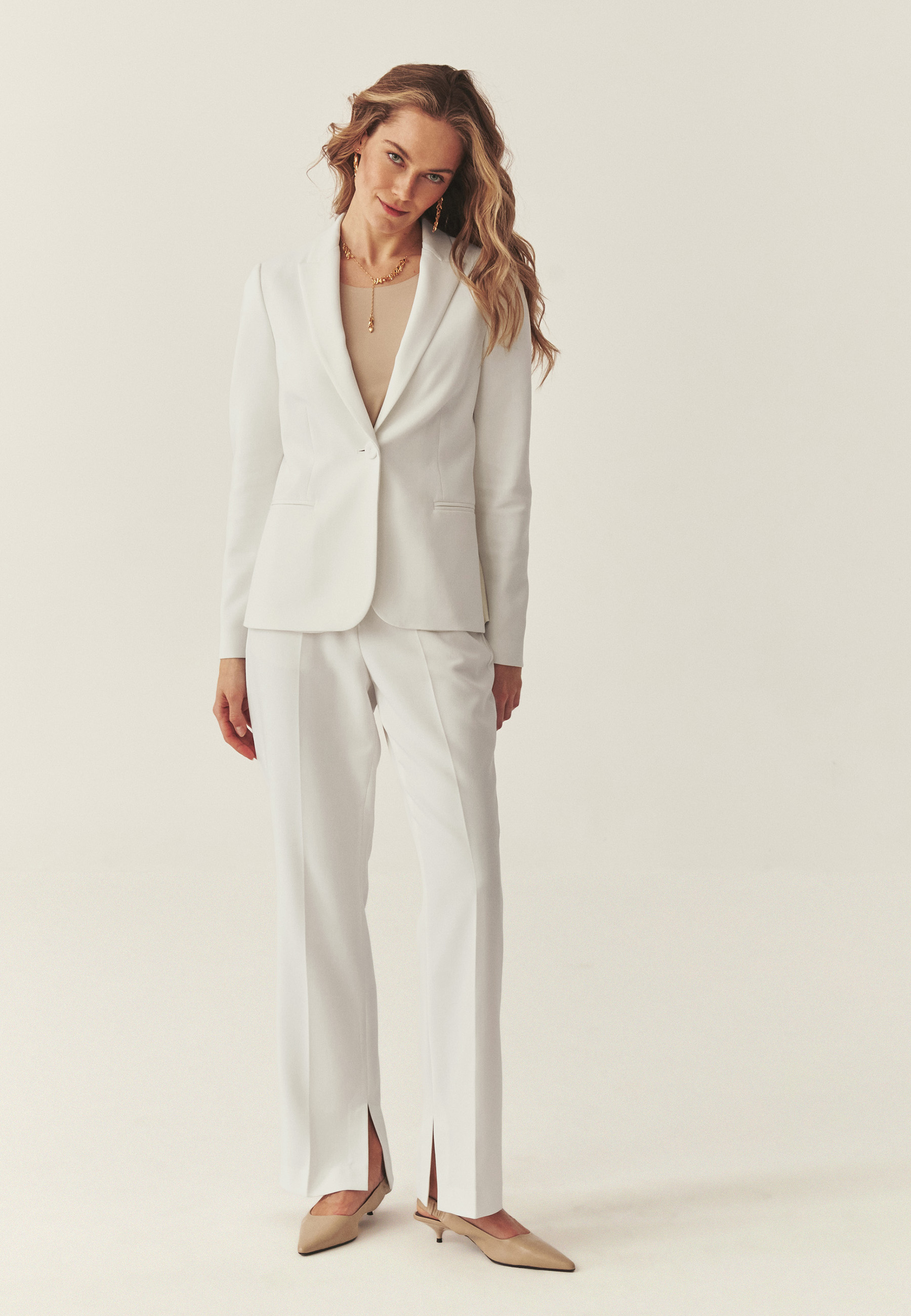 GARNITUROWE SPODNIE Z KANTEM - MARKIZA BIAŁY 2