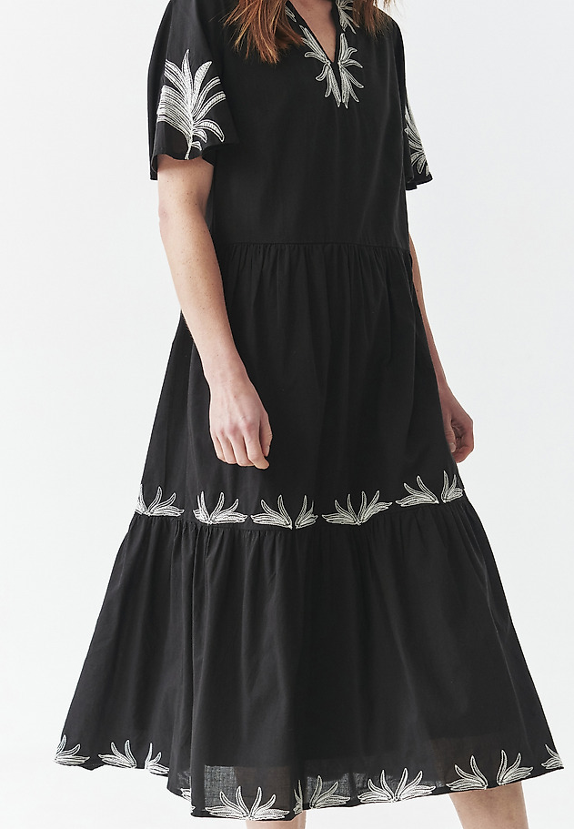 COTTON DRESS WITH EMBROIDERY - AYO COTTON DRESS WITH EMBROIDERY - AYO CZARNY 6