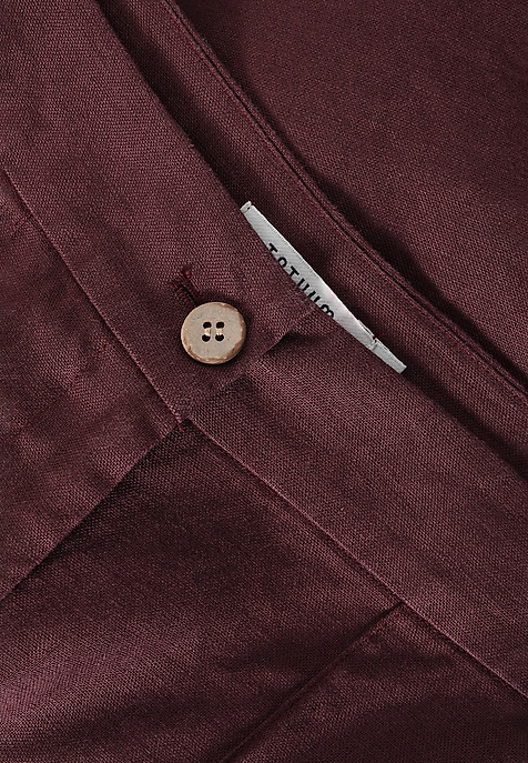 LADIES’ LINEN SHORTS WITH COCONUT BUTTON - ERIO PURPLE 2