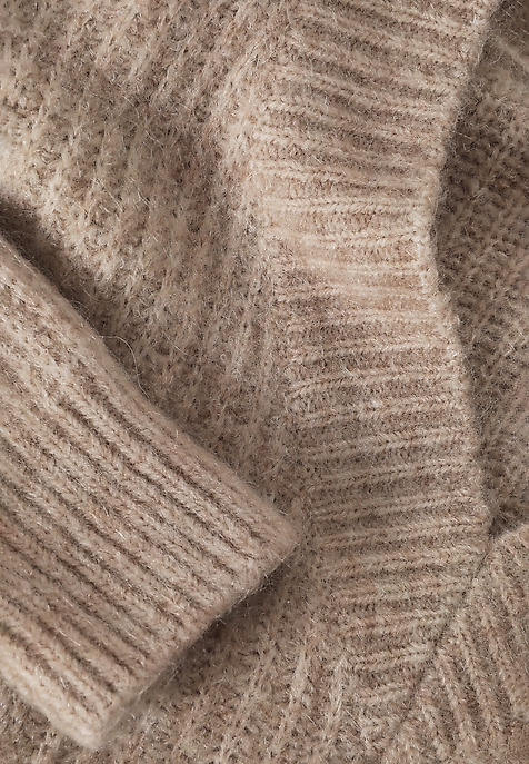 LADIES' OVERSIZE JUMPER WITH A CREW NECKLINE — ONYX BEIGE 2
