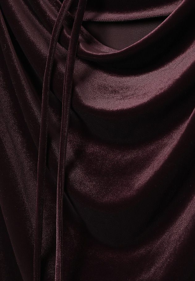 VELOUR DRESS WITH FLORAL DECORATIVE ELEMENT - MIRATI VELOUR DRESS WITH FLORAL DECORATIVE ELEMENT - MIRATI RED 6