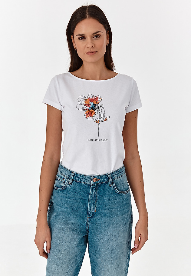 BAWEŁNIANY T-SHIRT DAMSKI ALBINA BAWEŁNIANY T-SHIRT DAMSKI ALBINA BIAŁY 3