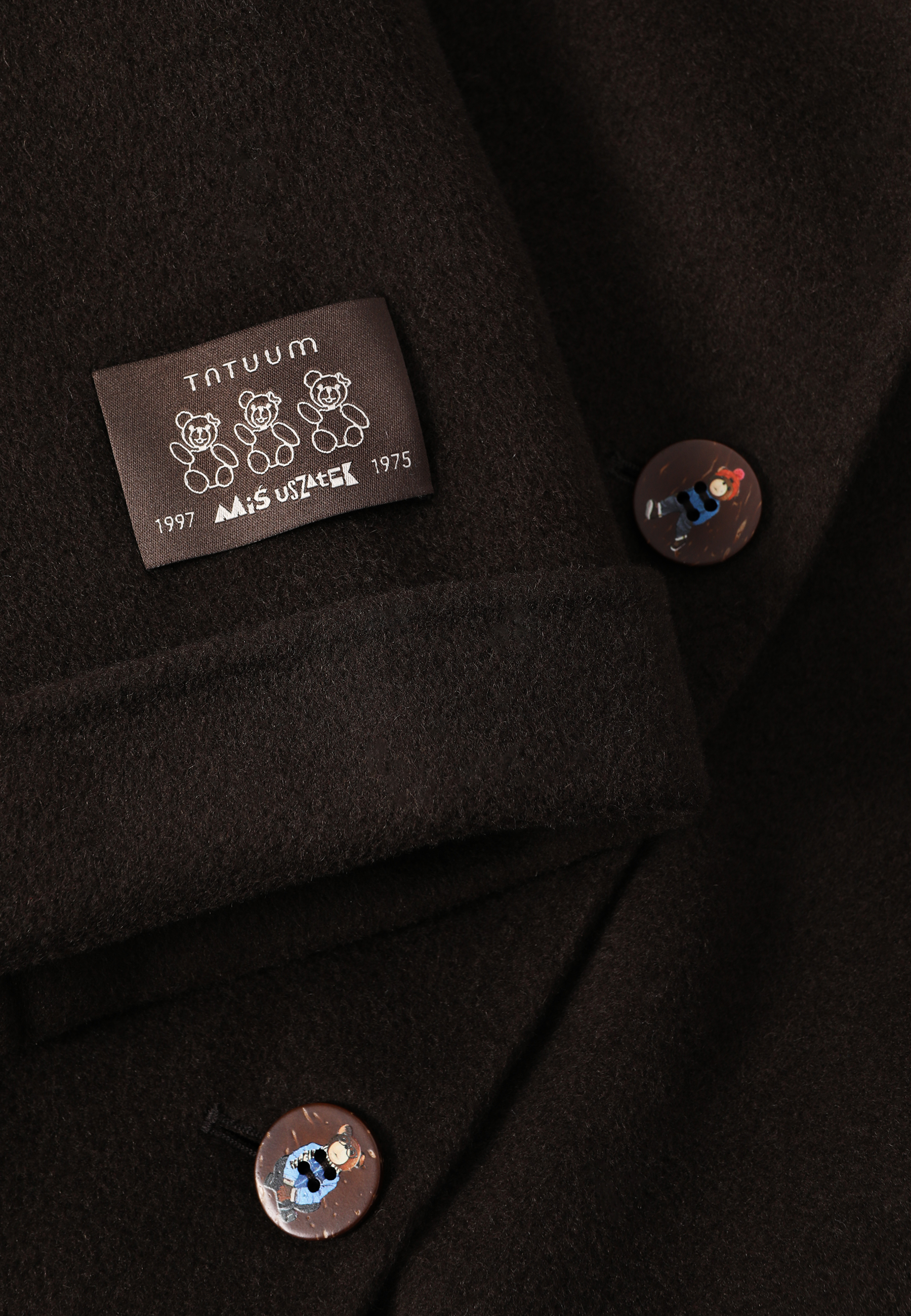 HAFTOWANY PŁASZCZ Z WEŁNĄ - MORIVIKA BRĄZOWY 2