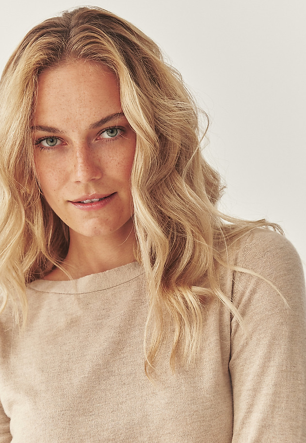 CLASSIC SWEATER WITH WOOL BLEND - MOSS CLASSIC SWEATER WITH WOOL BLEND - MOSS BEIGE 4