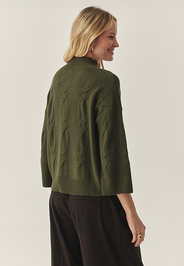 CASUALOWY SWETER Z KASZMIREM - WILLMA CASUALOWY SWETER Z KASZMIREM - WILLMA ZIELONY 2