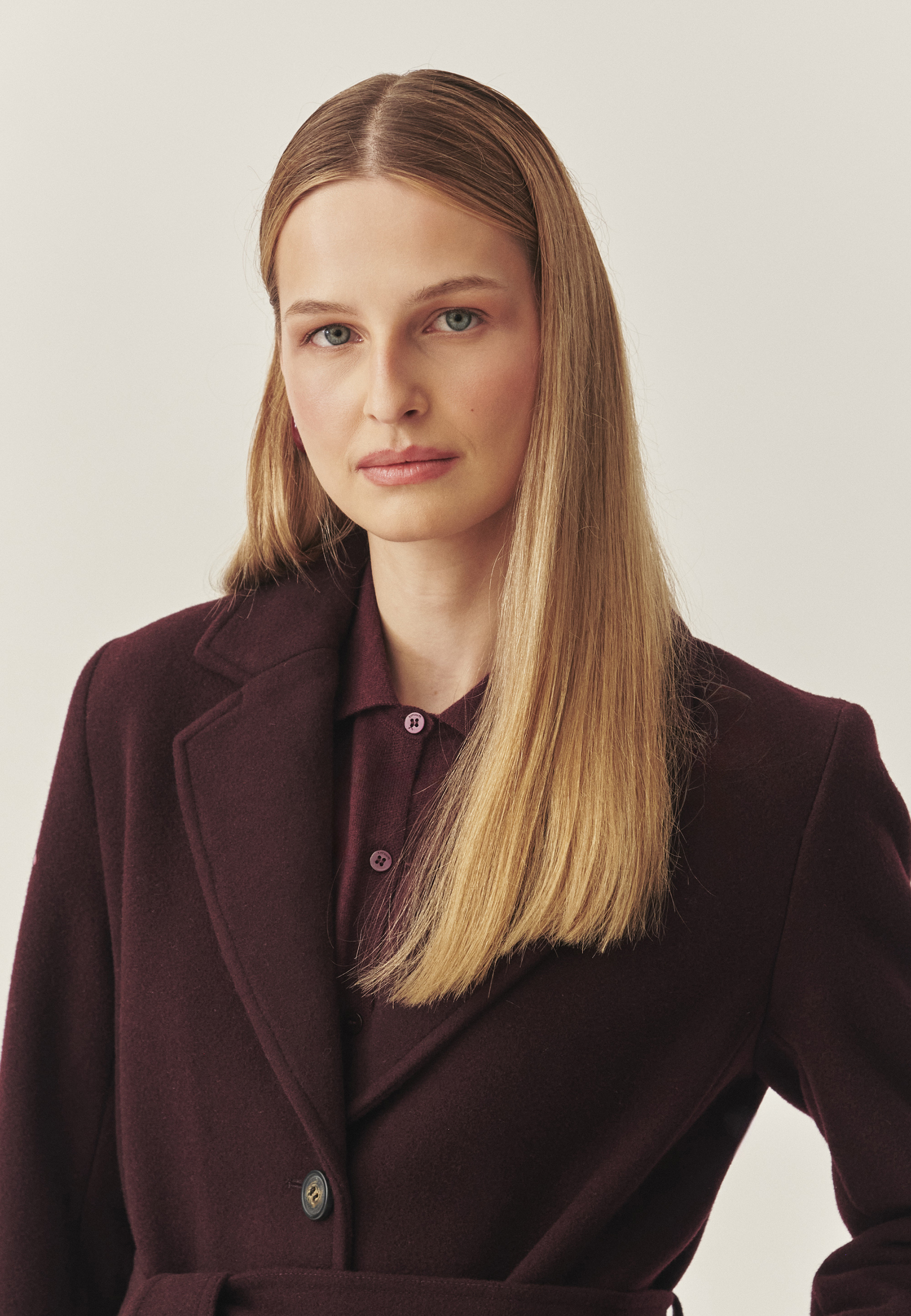 PALTON DE DAMĂ, DIN ȚESĂTURĂ, CU CORDON — NITIKA VIOLETĂ 2