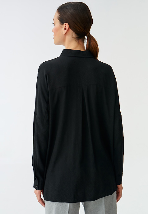 DÁMSKÁ OVERSIZE PLÁTĚNÁ KOŠILE TRIKITI 1 ČERNÁ 2