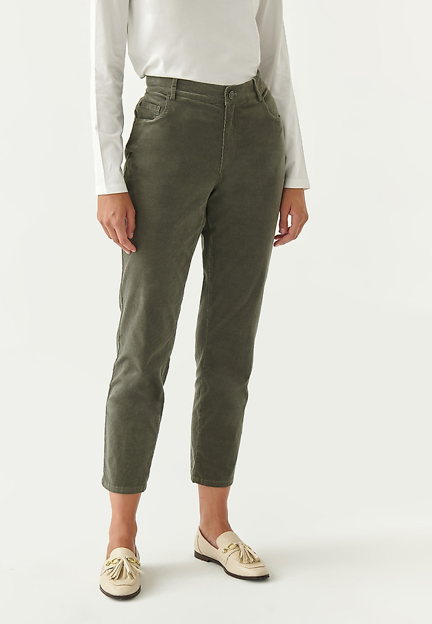 LADIES' MICRO CORDUROY PANTS ZORIA LADIES' MICRO CORDUROY PANTS ZORIA KHAKI 3