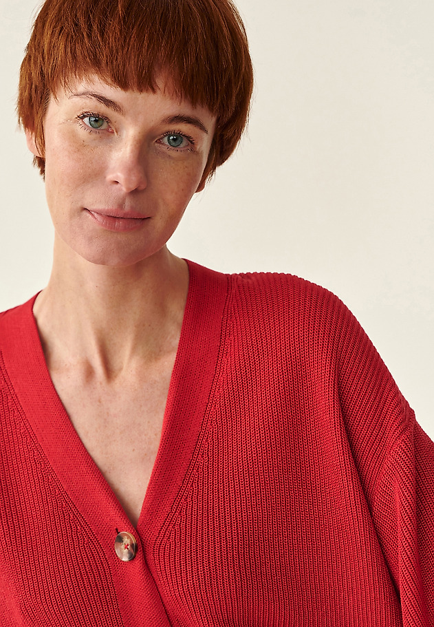 CARDIGAN MADE FROM COOL VISCOSE KAMIKO CARDIGAN MADE FROM COOL VISCOSE KAMIKO RED 1