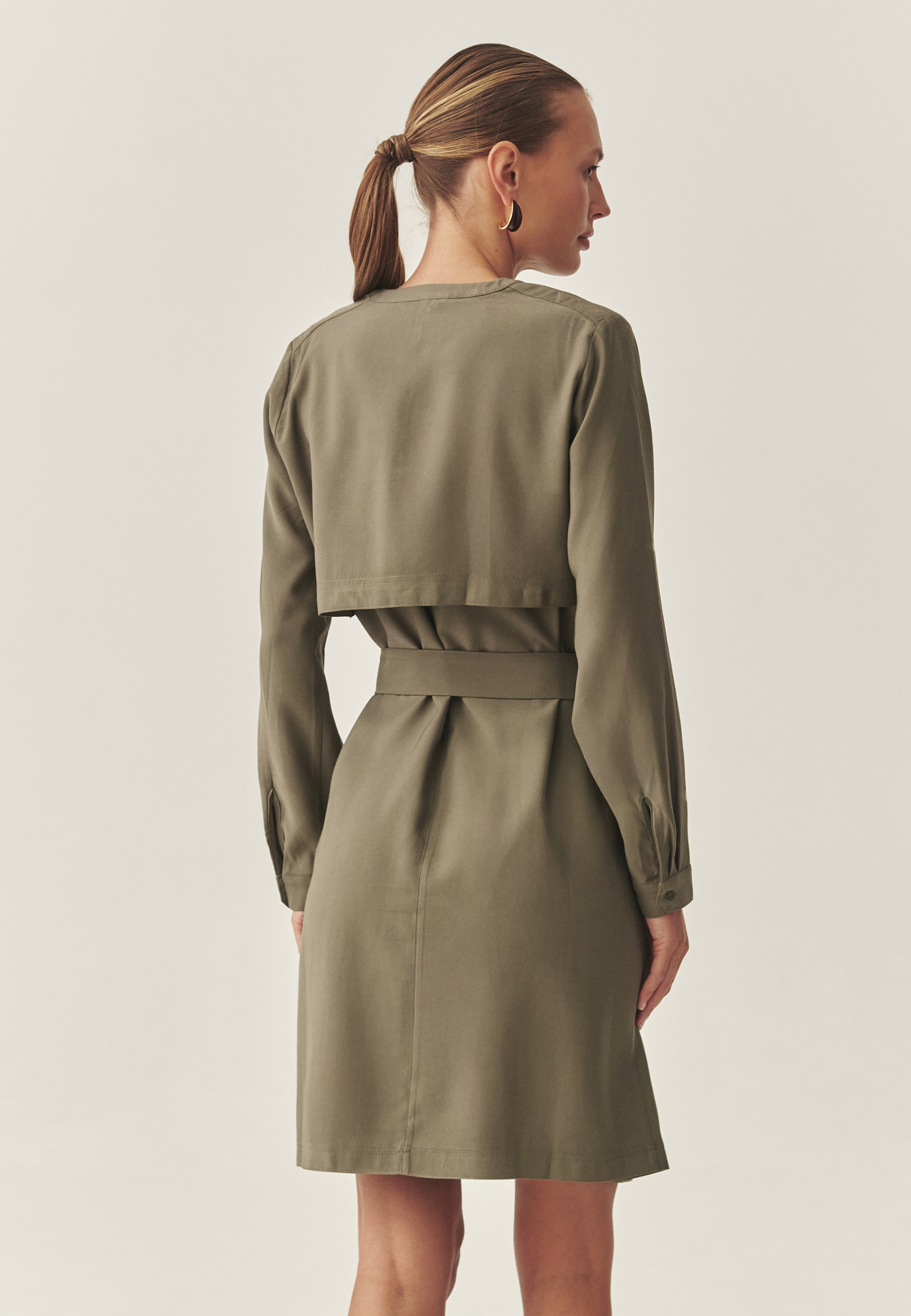 ROCHIE DIN ȚESĂTURĂ CU CUREA ÎN TALIE - KORMO KAKI 2