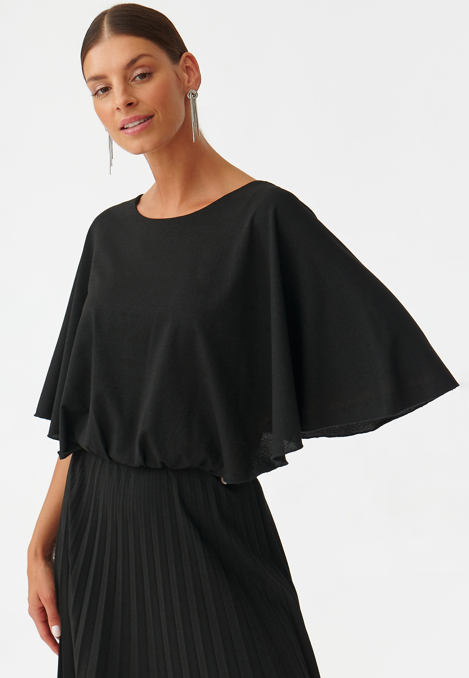 ROCHIE DIN TRICOT METALIZAT, CU PLIURI GAJA ROCHIE DIN TRICOT METALIZAT, CU PLIURI GAJA NEGRU 92692