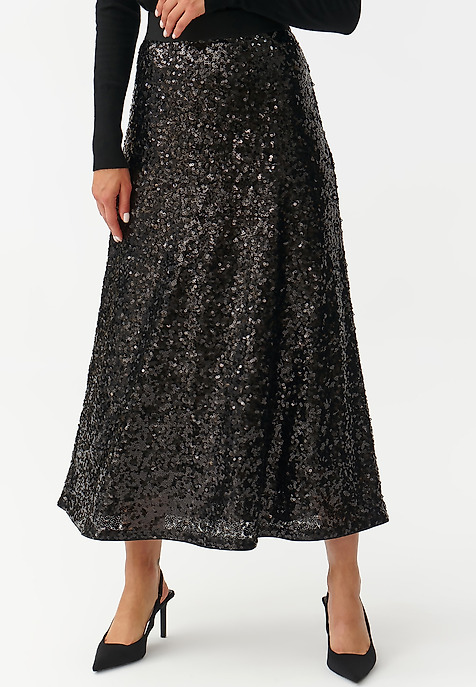 LADIES’ SEQUINED SKIRT ONITA BLACK 2