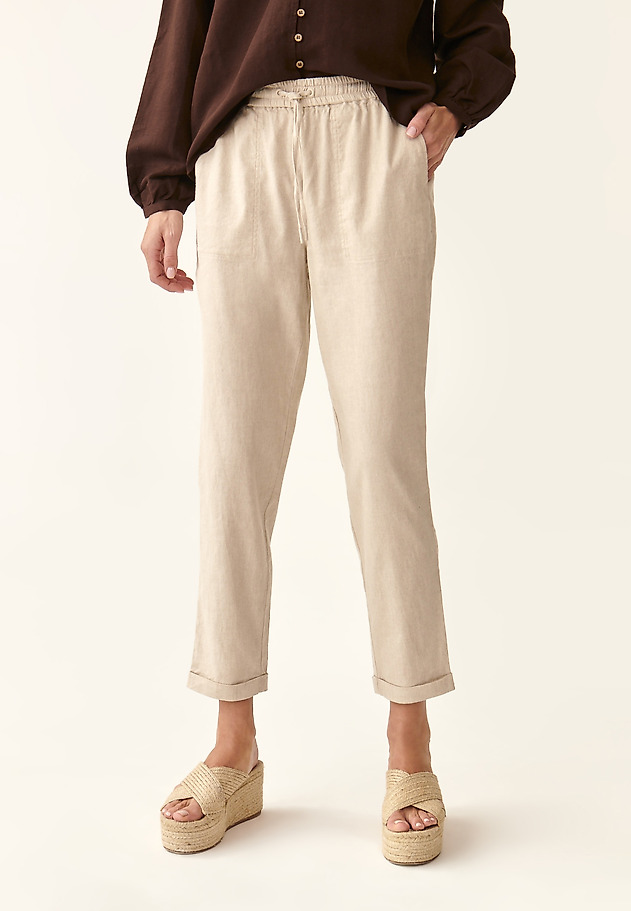 PANTS WITH DRAWSTRING WAIST NOLINO 1 PANTS WITH DRAWSTRING WAIST NOLINO 1 BEIGE 2