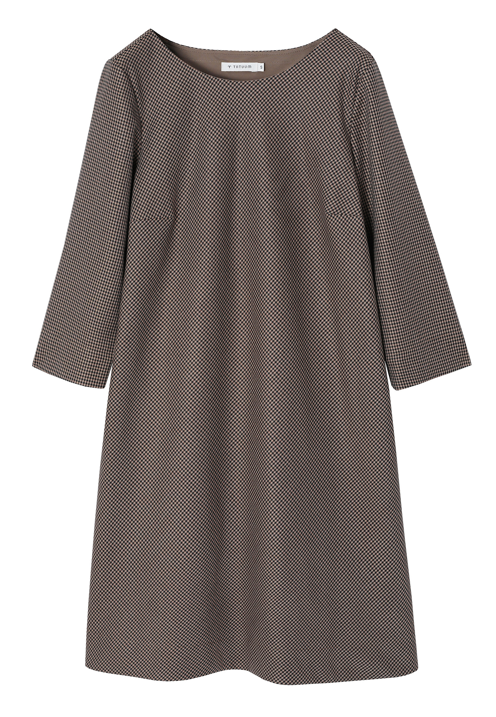 ŠATY TRAPEZOVÉHO STRIHU V HOUNDSTOOTH - GRACY ŠATY TRAPEZOVÉHO STRIHU V HOUNDSTOOTH - GRACY BÉŽOVÁ 116611