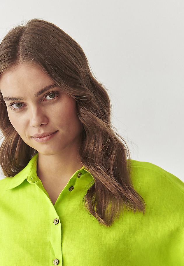 LADIES’ COMFORTABLE LINEN SHIRT - ANDRAGIA 1 LADIES’ COMFORTABLE LINEN SHIRT - ANDRAGIA 1 ZIELONY 5