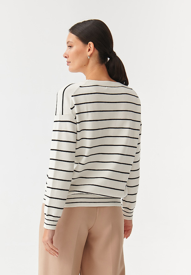 OVERSIZOWY SWETER DAMSKI W PASKI ASOKO OVERSIZOWY SWETER DAMSKI W PASKI ASOKO MULTIKOLOR 4