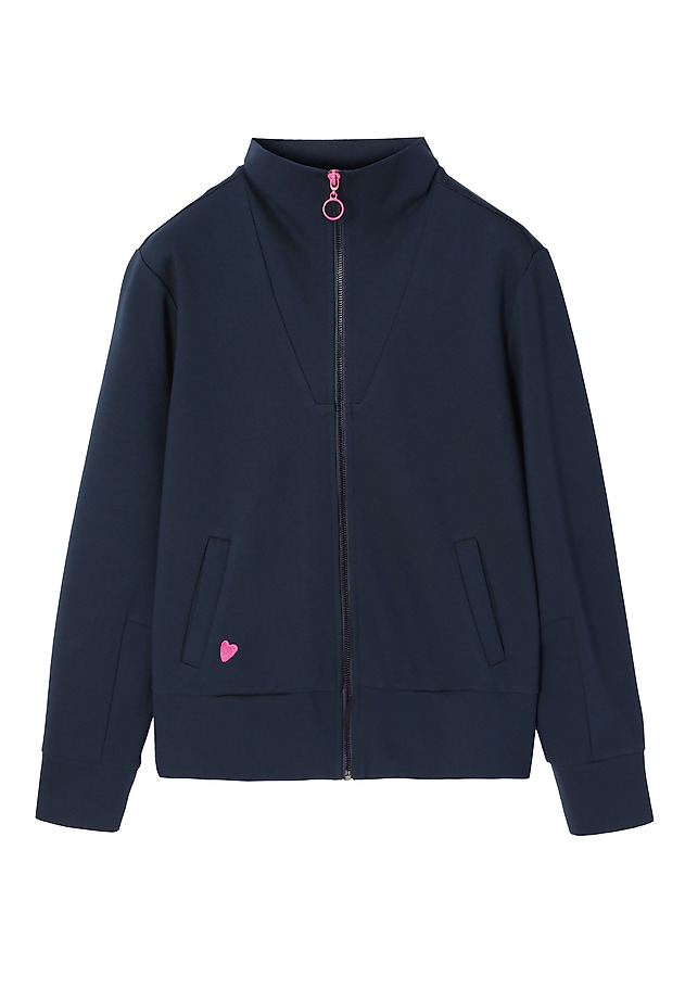 ROZPINANA BLUZA DAMSKA Z HAFTOWANYM SERCEM- MADISON ROZPINANA BLUZA DAMSKA Z HAFTOWANYM SERCEM- MADISON GRANATOWY 9