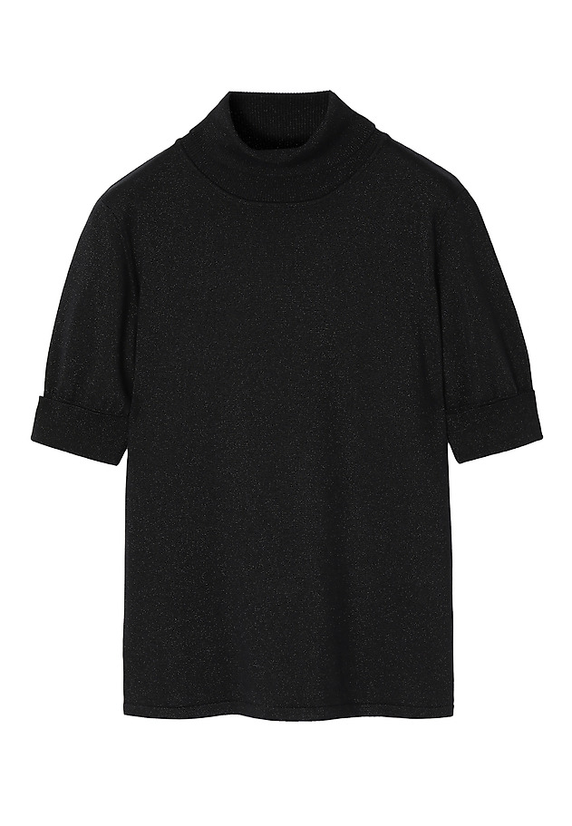 METALIZUJĄCY SWETER DAMSKI Z GOLFEM LU METALIZUJĄCY SWETER DAMSKI Z GOLFEM LU CZARNY 7