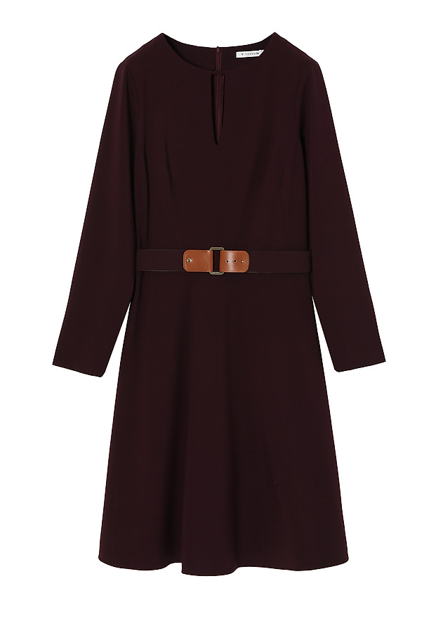 ROCHIE DIN ȚESĂTURĂ, EVAZATĂ, CU MÂNECI 3/4 — ANAKO culoare VIOLETĂ