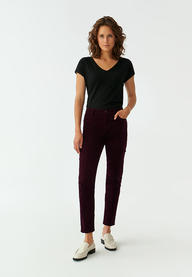 LADIES’ CORDUROY TROUSERS ZORIA LADIES’ CORDUROY TROUSERS ZORIA CZERWONY 1