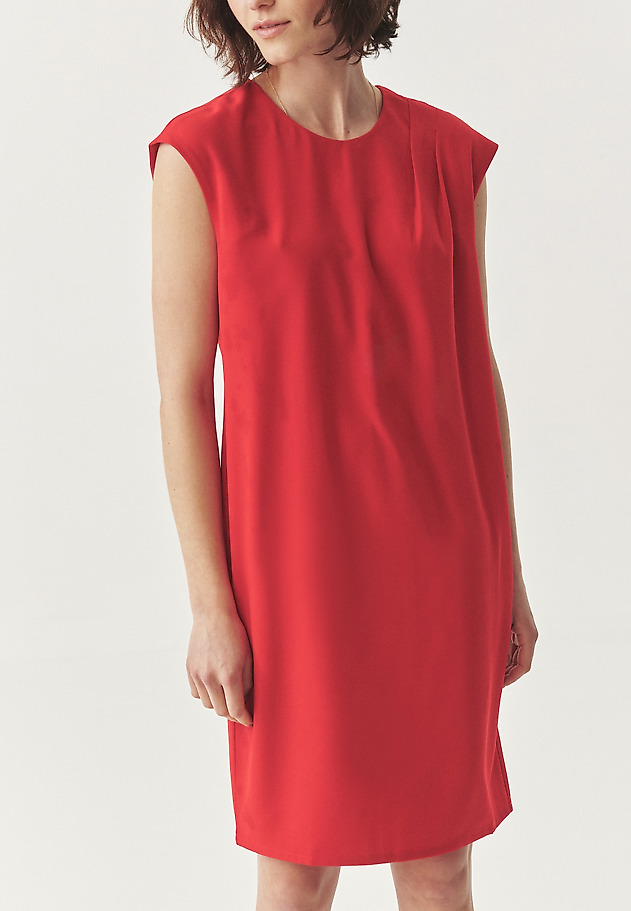 RED DRESS WITH A LOOSE FIT — ZIMONA RED DRESS WITH A LOOSE FIT — ZIMONA CZERWONY 2