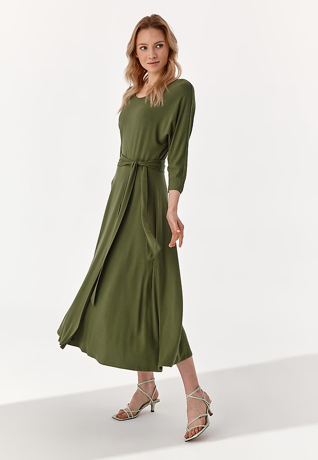 LADIES' DRESS WITH TIE QUENICJA LADIES' DRESS WITH TIE QUENICJA GREEN 4
