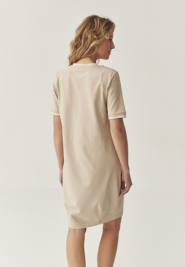 COTTON DRESS WITH A ‘BARREL’ CUT - RALIJA COTTON DRESS WITH A ‘BARREL’ CUT - RALIJA BEŻOWY 3