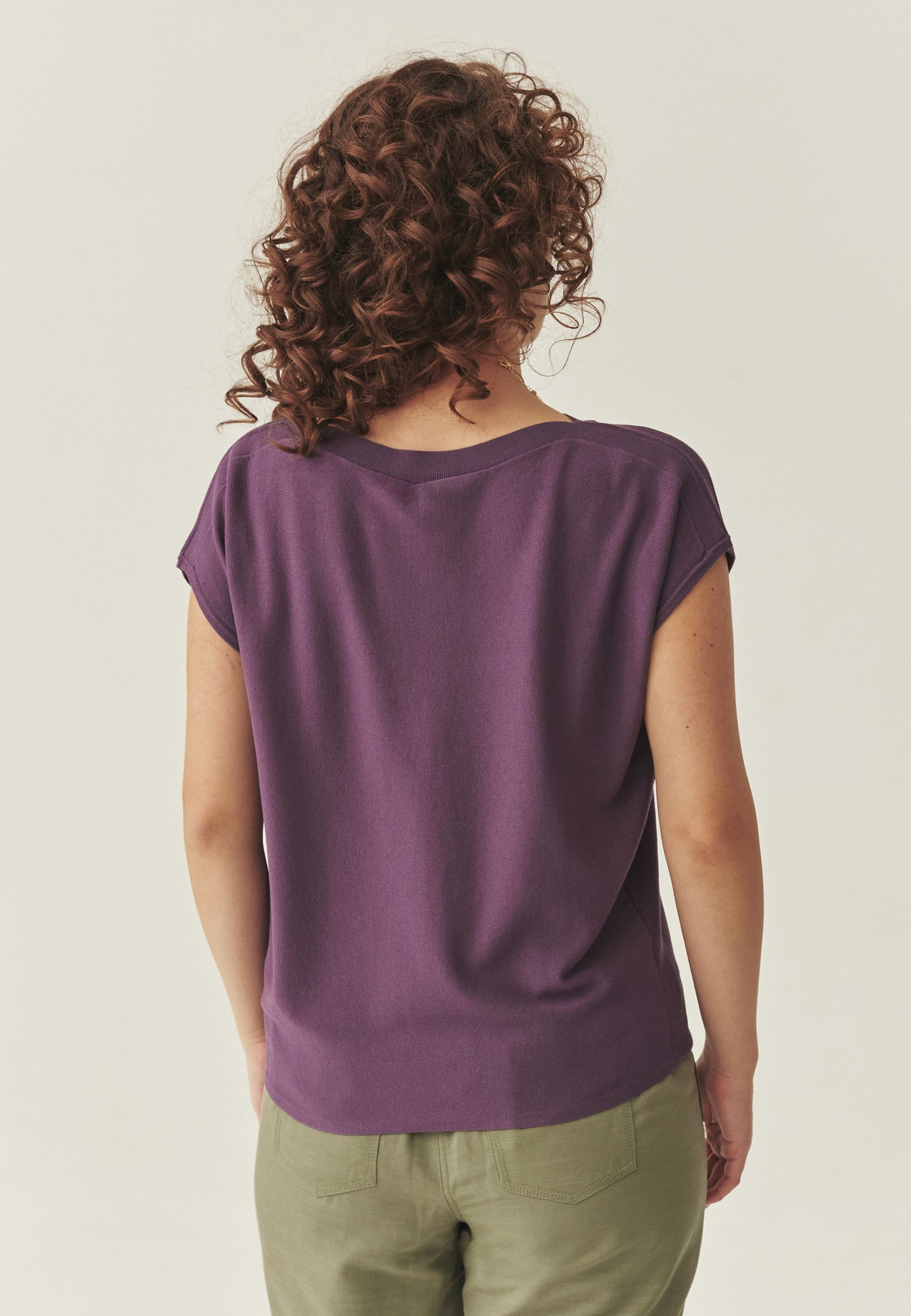 DZIANINOWA BLUZKA Z WISKOZĄ LENZING™ ECOVERO™ - IVENI FIOLETOWY 2