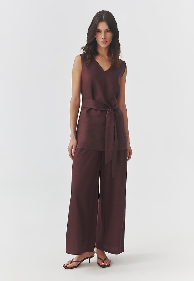 DÁMSKÁ LNĚNÁ HALENKA SE ZAVAZOVÁNÍM V PASE - FLAVIA DÁMSKÁ LNĚNÁ HALENKA SE ZAVAZOVÁNÍM V PASE - FLAVIA FIALOVÁ 2