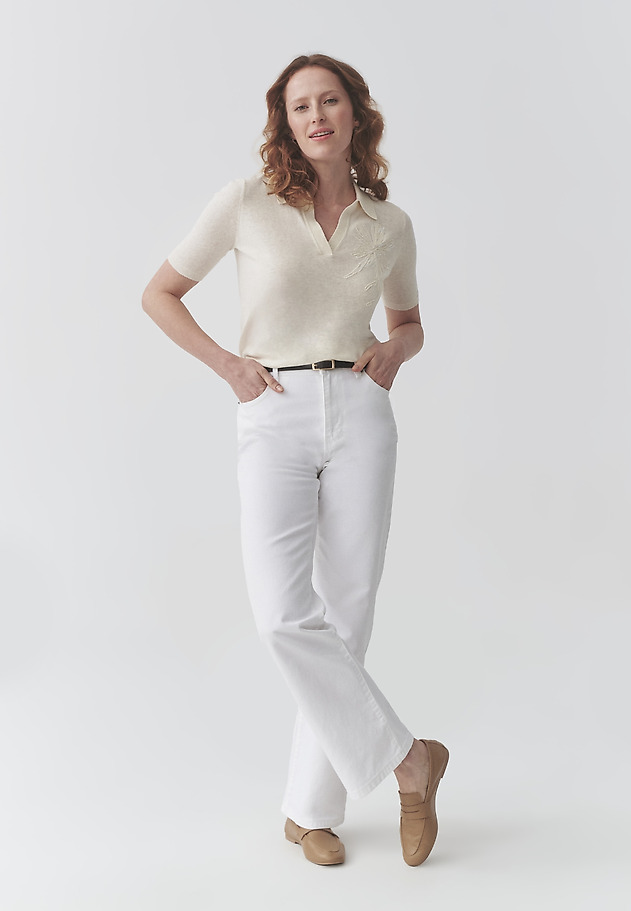 COTTON/LINEN BLOUSE WITH FLORAL PATTERN - LOR COTTON/LINEN BLOUSE WITH FLORAL PATTERN - LOR BEIGE 2