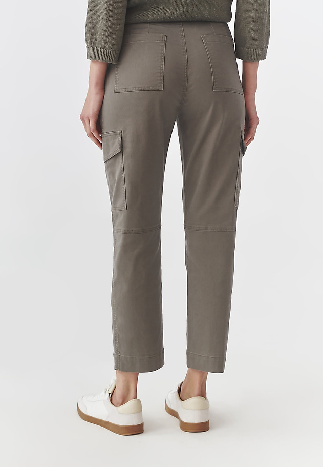 TKANINOWE SPODNIE DAMSKIE TYPU CARGO - MALTI TKANINOWE SPODNIE DAMSKIE TYPU CARGO - MALTI KHAKI 3