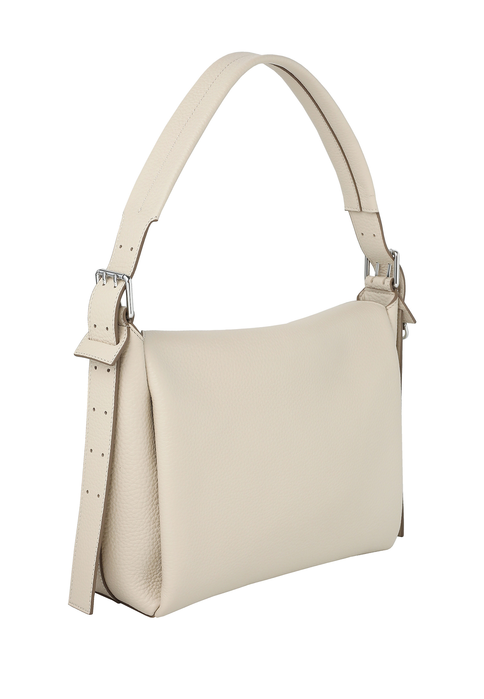 CLASSIC SHOULDER BAG IN GENUINE LEATHER - DELORA CLASSIC SHOULDER BAG IN GENUINE LEATHER - DELORA BEIGE 113329
