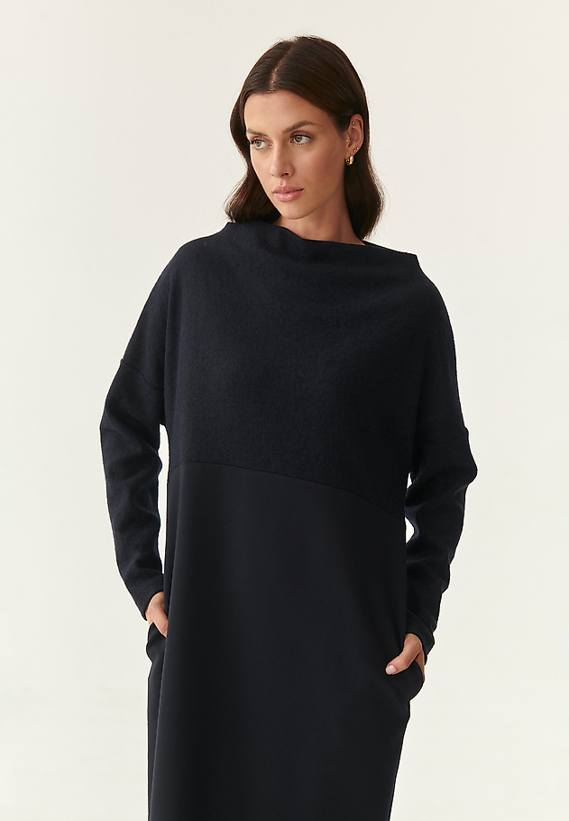 WARM MIDI DRESS DUALI WARM MIDI DRESS DUALI NAVY BLUE 1