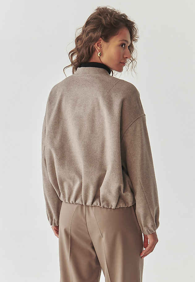 LADIES’ WOOL BOMBER JACKET - SAKALI LADIES’ WOOL BOMBER JACKET - SAKALI BEŻOWY 3