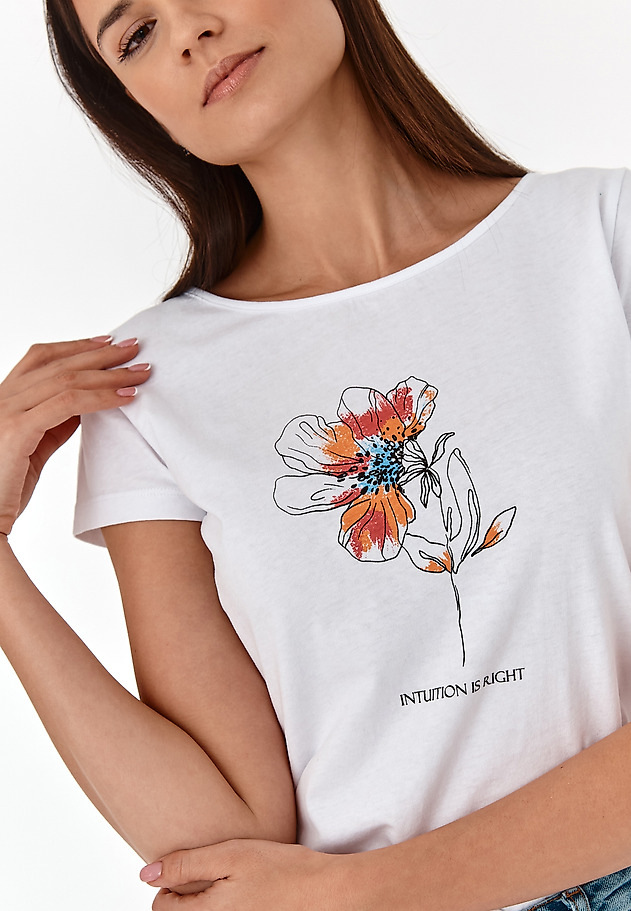 BAWEŁNIANY T-SHIRT DAMSKI ALBINA BAWEŁNIANY T-SHIRT DAMSKI ALBINA BIAŁY 1