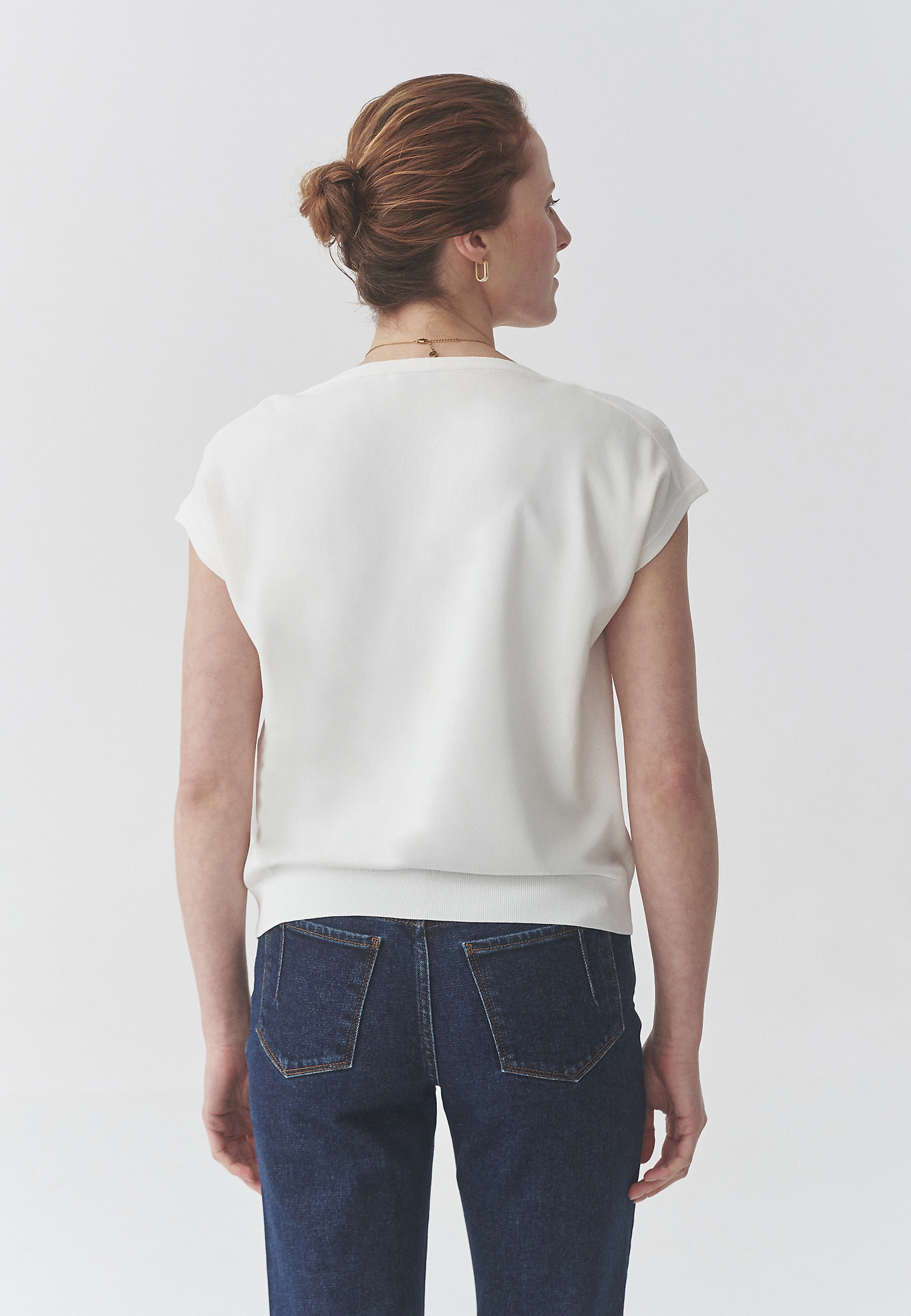 OVERSIZED BLOUSE IN VISCOSE YARN - DOLBY OVERSIZED BLOUSE IN VISCOSE YARN - DOLBY ECRU 106585