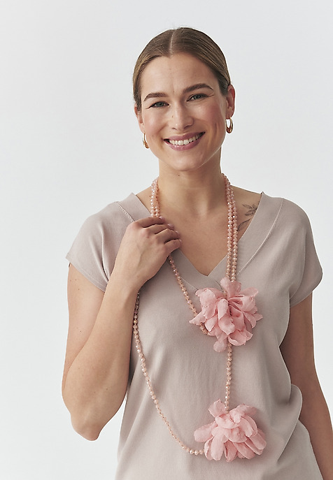 WOVEN FLOWER PENDANT — FLOWINA 2 PINK 2