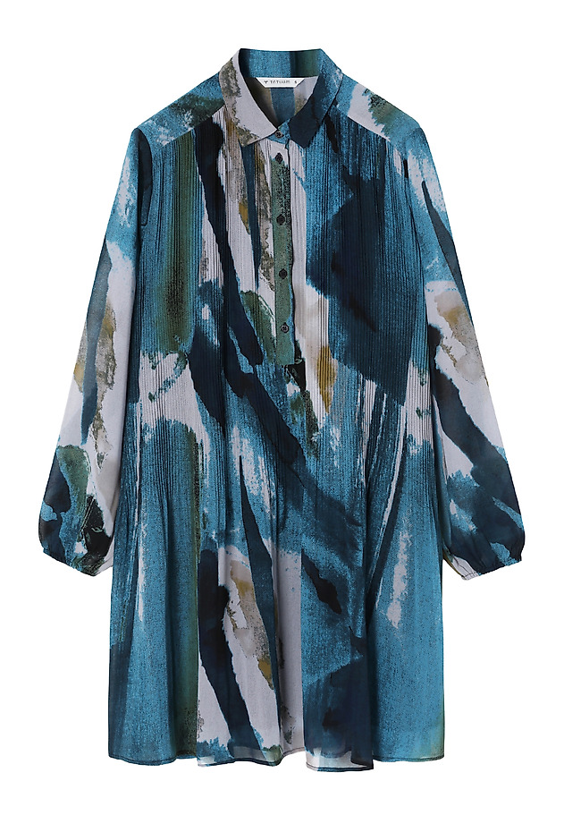 PATTERNED FABRIC SHIRT DRESS - ENNIS PATTERNED FABRIC SHIRT DRESS - ENNIS MULTIKOLOR 6