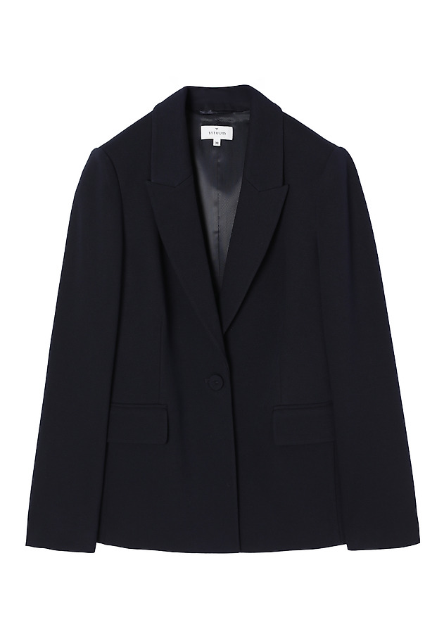 WOOLEN BLAZER WITH BUTTON CLOSURE - SERMA WOOLEN BLAZER WITH BUTTON CLOSURE - SERMA NAVY BLUE 6