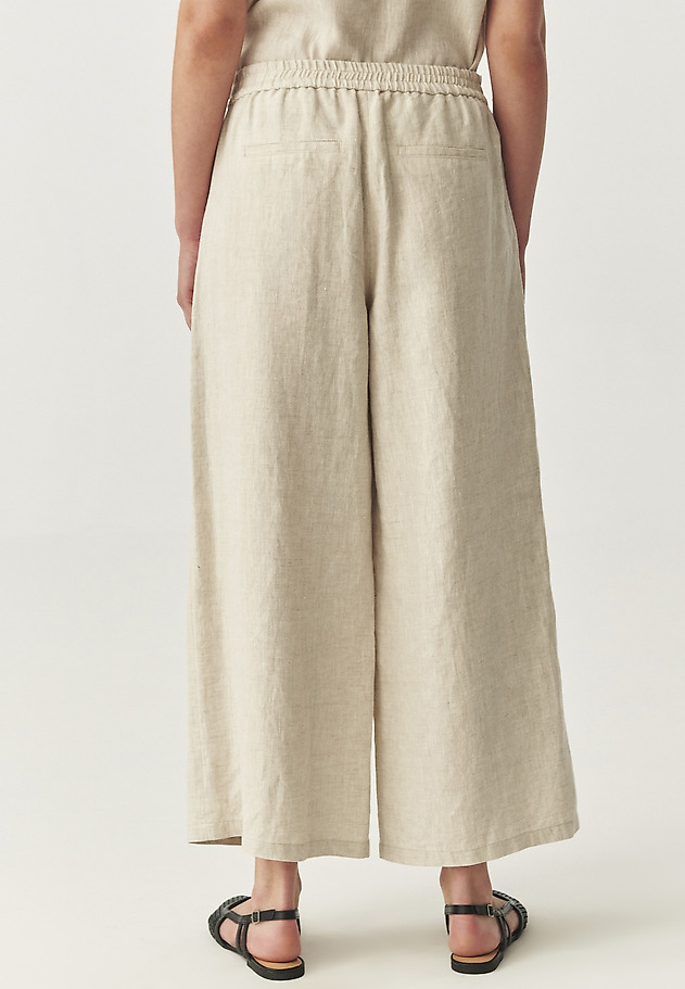 LINEN WIDE-LEG TROUSERS - ZAMI 2 LINEN WIDE-LEG TROUSERS - ZAMI 2 BEŻOWY 4